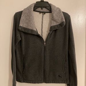 Puma zippered sweater jacket activewear with thumb holes.